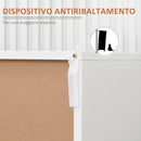 Mobiletto Basso 80x39x80 cm in Truciolato e Metallo Bianco e Marrone