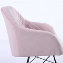 Poltrona Sedia Dondolo Relax Base Slitta Scandinavo Imbottita Design Unic Rosa