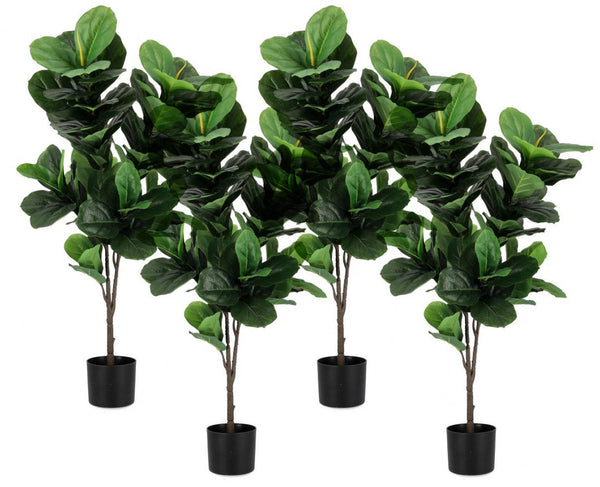 Set 4 Piante Artificiali con Vaso 55x45x120 cm Ficus Lyrata in Plastica acquista