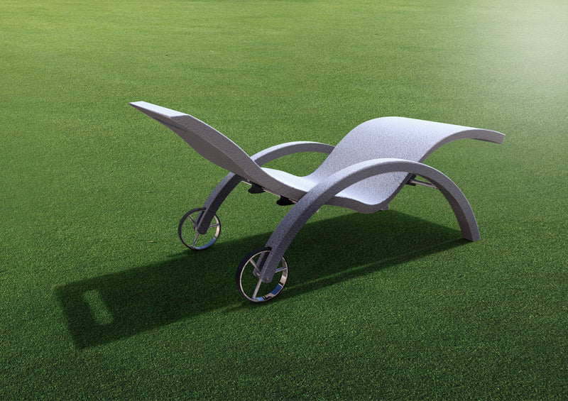 Lettino Chaise Longue da Esterno Giardino Inclinabile con Ruote Arkema Serendipity Grigio Antracite