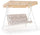 Dondolo 3 Posti da Giardino 184x120x160 cm in Ferro e Poliestere Madagascar Bianco e Beige