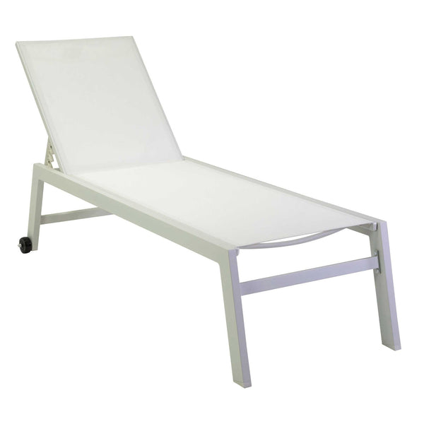 Lettino Prendisole da Giardino 203,5x70xh42,5 cm in Alluminio e Textilene Altamura Bianco online