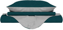 Copripiumino con Sacco e Federe Doubleface Verde Petrolio\/Grigio Chiaro