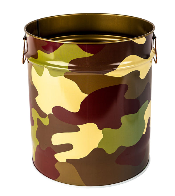 Porta Legna o Pellet Contenitore Senza Coperchio Ø39x42 cm in Ferro Verniciato Big Mimetics Verde sconto