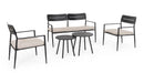 Set 5 Pezzi Salotto da Giardino con Divano 2 Poltrone e 2 Tavolini in Acciaio e Spunpoly Gargano Antracite 
