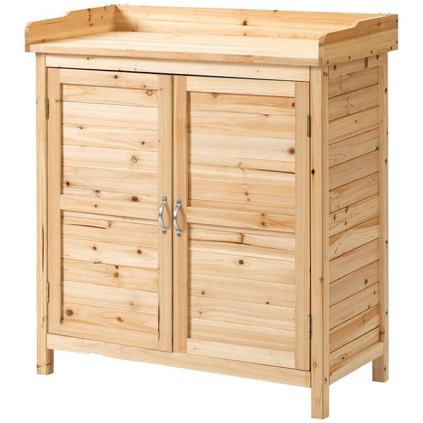 acquista Armadietto da Giardino 2 Ante 83x40x92 cm in Legno di Abete Naturale