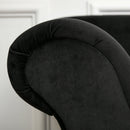 Divano Chaise Longue con Cuscino Rotondo in Flanella Nero 160x56x75 cm 