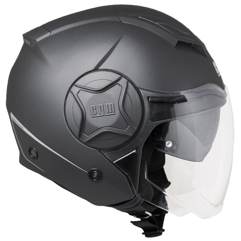 Casco Jet per Scooter Visiera Lunga CGM Illinois 129A Antracite Opaco Varie Misure