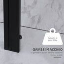 Tavolo Rettangolare 120x60x75 cm in Metallo e Vetro Temperato Nero  