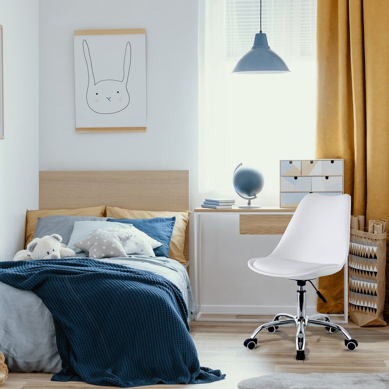 Sedia Operativa da Ufficio 48,5x49x80/88 cm May Bianca