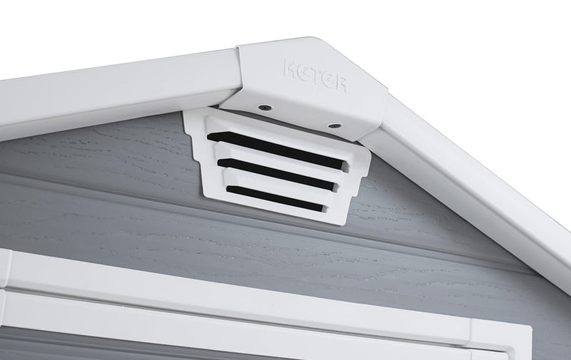 Casetta da Giardino Porta Attrezzi 129x103x196 cmin Resina Effetto Legno Keter Manor 4x3 Grigia