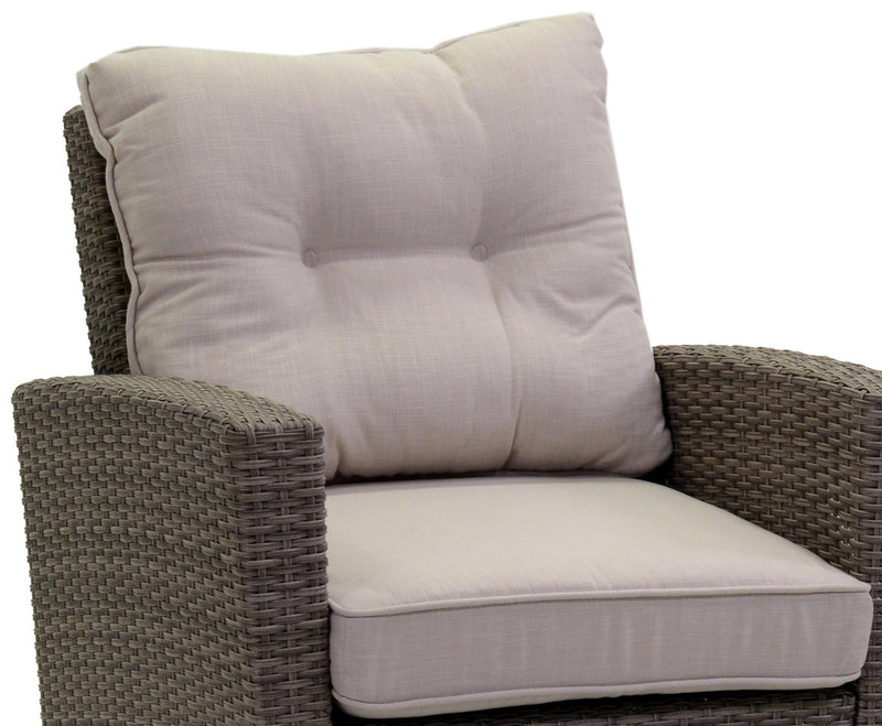 Set Salotto da Giardino Divano 3 Posti in Polyrattan Atlanta Grigio