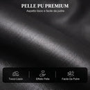 Poltrona Relax Reclinabile Manuale 155° 69x91x100 cm con Poggiapiedi in Pelle PU Nero      
