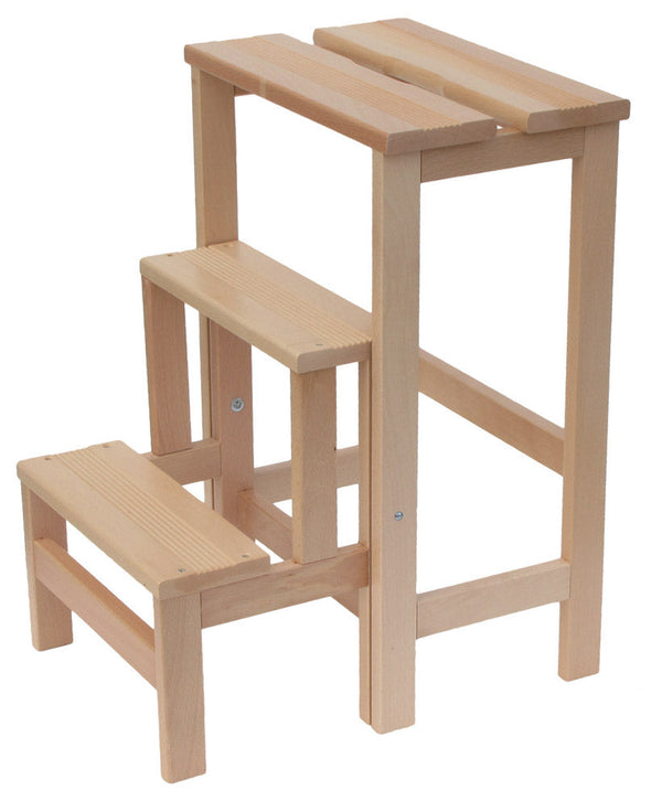 Sgabello Scaletta 60x40x46 cm in Legno Naturale prezzo