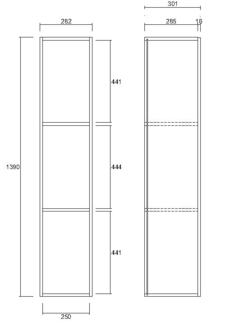 Mobile Sospeso Verticale da Salotto in Melaminico Laccato 140x31x29cm TFT Boost Viola