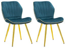 Set 2 Sedie Paris Space Ottanio e Oro 46x58x77 cm in Legno e Ferro 