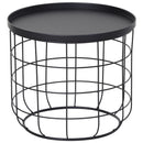 Set 2 Tavolini in Metallo Ø50x50 cm e Ø41,5x35,5 cm  Net Nero