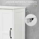 Mobile Colonna Bagno 40x30x164 cm con Mensola Aperta Cassetto e 2 Armadietti in Legno Bianco      