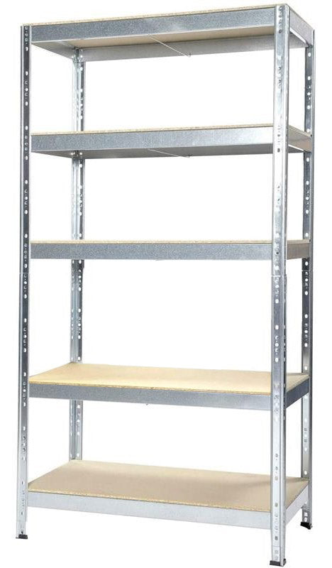 Scaffale in Metallo 5 Ripiani in Legno Truciolato 90x40x176 cm Joker Zincato prezzo