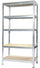 Scaffale in Metallo 5 Ripiani in Legno Truciolato 90x40x176 cm Joker Zincato