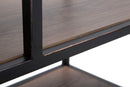 Libreria Essential 80x30x180 cm in Ferro e MDF Nero e Marrone