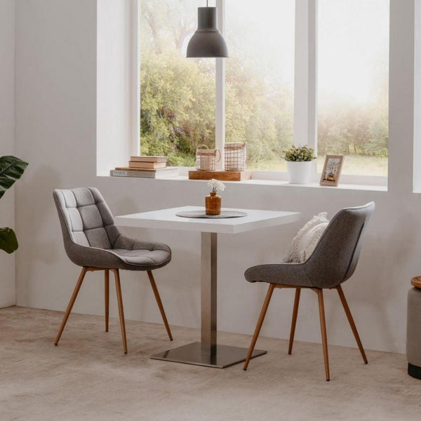 Tavolo alto Quadrato 70x70x75 cm piano bianco e base cromo sconto
