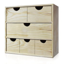 Cassettiera da Tavolo  6 Cassetti 32x40x14 cm in Legno di Pino Massello Naturale  