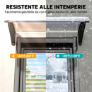 Pensilina da Esterni Impermeabile e Anti-UV 75x100x23 cm in PC PP e Alluminio Trasparente e Nero      