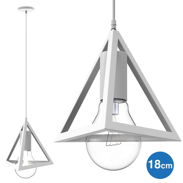online Lampadario Lampada Sospensione Piramide 18cm Design Moderno Paralume Bianco