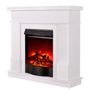 Camino Elettrico da Pavimento 100x103,4x30 cm Effetto Fiamma 1600W Rodos & Corsica Bianco