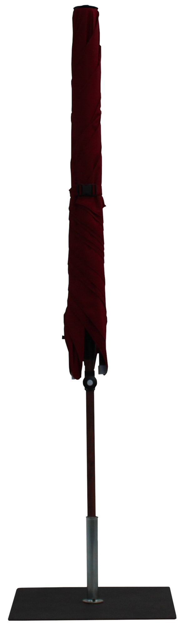 Ombrellone da Giardino 2x2 m Palo Ø38 mm in Alluminio Effetto Legno Tessuto Olefin Trend Wood Bordeaux