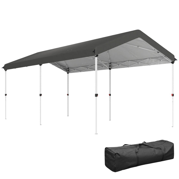 Gazebo Pieghevole Pop Up 584x297,5x272 cm UPF50+ e Altezza Regolabile Grigio Scuro acquista