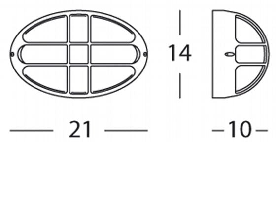 Lampada Plafoniera Ovale Piccola con Gabbia Colore Grigio per Esterno Linea Garden Livos