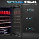 Cantinetta Frigorifero per Vino da 63L con Ripiani Regolabili per 16 Bottiglie e 25 Lattine 43x45x74 cm Nero      