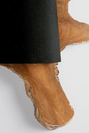 Applique Lampada da Parete Ø70x22 cm E27 in Legno Pralume in Cotone Nero