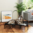 Lettino Brandina per Cani Grandi 122x92x23 cm Rialzato con Borsa da Viaggio in Metallo e Tessuto Oxford Nero      