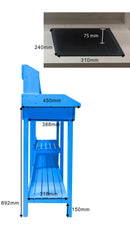 Tavolo da Lavoro 112x45xH112 cm in Legno Cunninghamia  lanceolata Blu