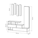 Mobile ingresso 137x35x154 cm Ramda bianco con specchio