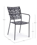 Sedia con Braccioli Kelsie Antracite in Metallo