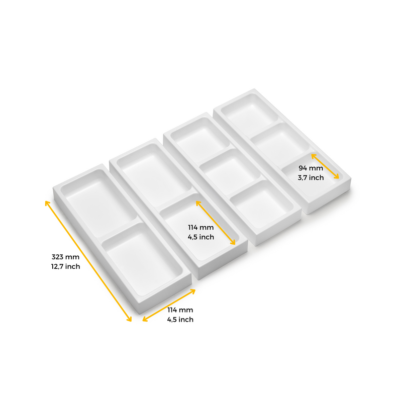Set Organizer per Cassetti da Bagno Laterali in Plastica Emuca Tidy Grigio Antracite