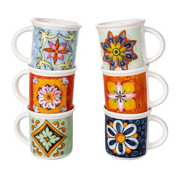 acquista Set 6 Tazzine da Caffè Ø6,5x6,3 cm in Bone China VdE Tivoli 1996 Infinito