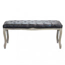 Panca Misty in Ecopelle Vintage Grigio 110x36x47 h cm in Legno Tortora