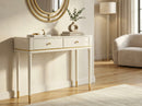 Console Camille Bianca 101x37x78 cm in Pino e MDF e Ferro      