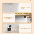 Tavolo da Pranzo Salvaspazio Pieghevole a Ribalta 120x72x75 cm con Cassetto e Ripiani in Melamina Rovere      