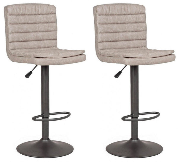prezzo Set 2 Sgabelli Bar 41x50x94,5/115,5h cm Connor Grigio Chiaro Vintage