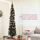 Albero di Natale Artificiale 225 cm 538 Rami Slim Salvaspazio Verde