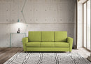 Divano 3 Posti 212x85x85 cm Yasel in Tessuto Verde