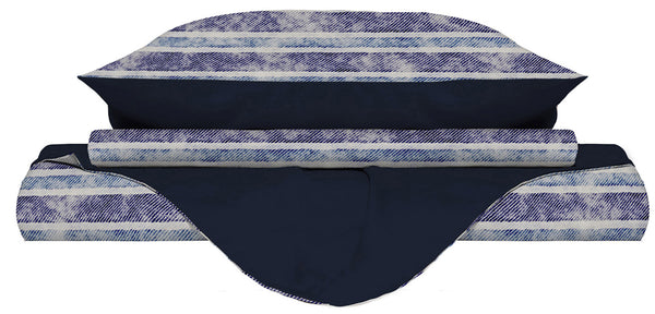 Copripiumino con Stampa sul Sacco e Federe Doubleface Jeans Stripes prezzo