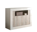 Mobile Buffet 2 Ante 110x42x86 cm in Legno TFT Lipari Bianco e Pino