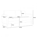 Divano 3 Posti 175x75x86 cm in Tessuto Marrone